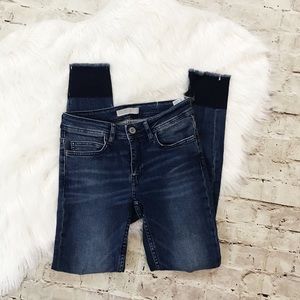 Zara Color Block Distressed Jeans